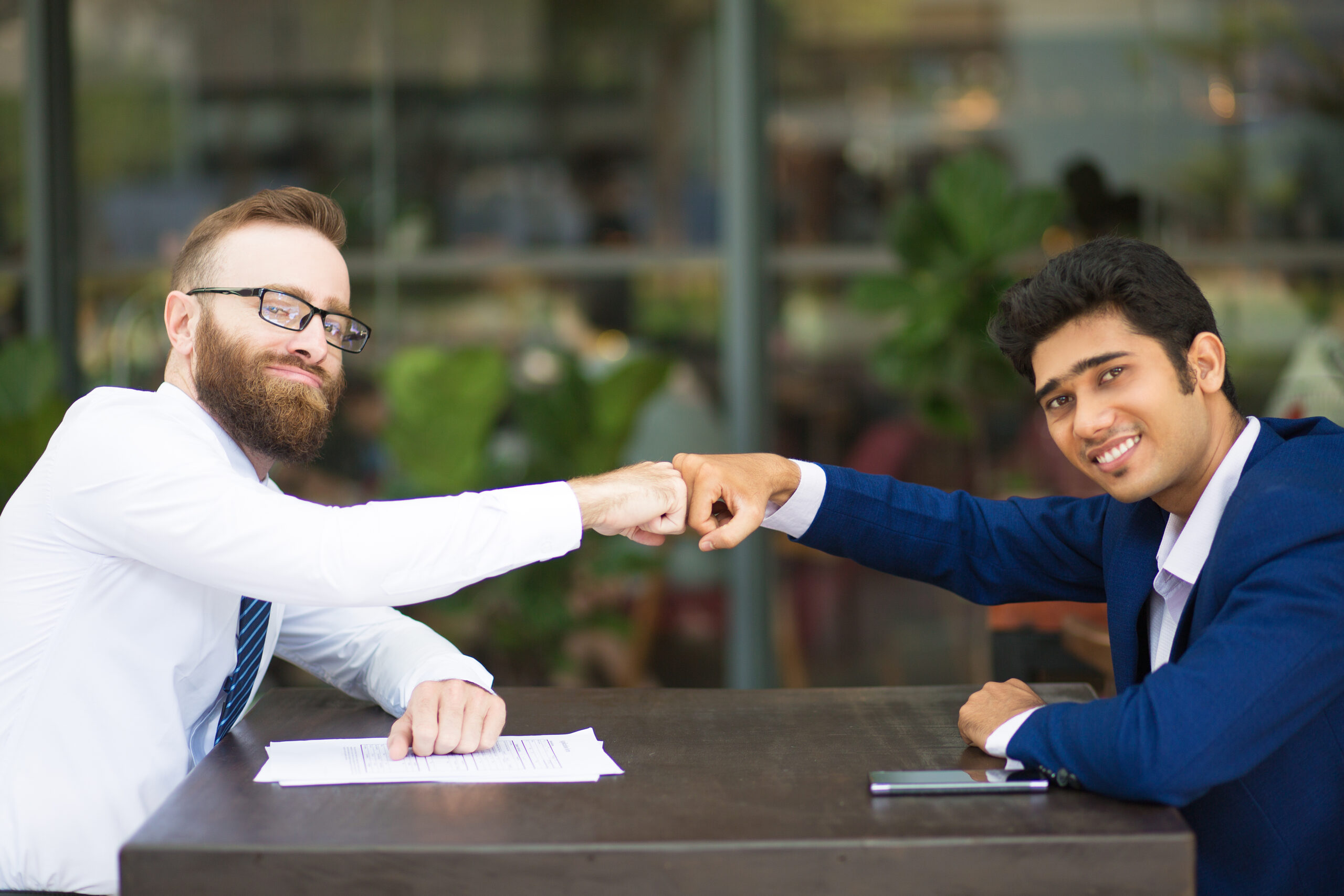 Cheerful business partners making