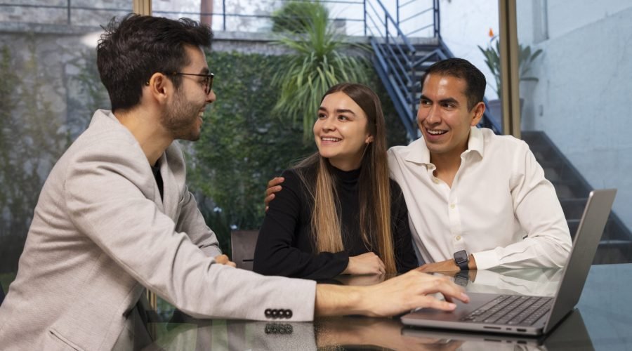 Taxlane team talking to client